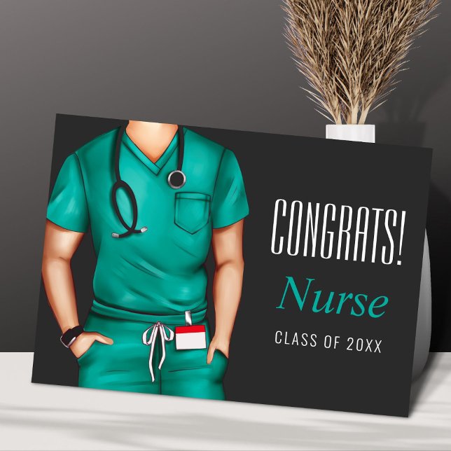 Male Nurse Graduation Congratulations Card (Creator Uploaded)