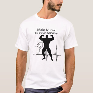 Male nurse muscleman male sign EKG line T-Shirt