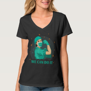 Male Nurse We Can Do It Medical Rosie T-Shirt