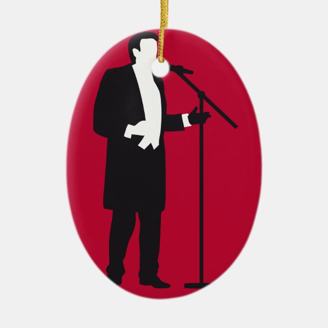 male opera singer ceramic tree decoration (Front)
