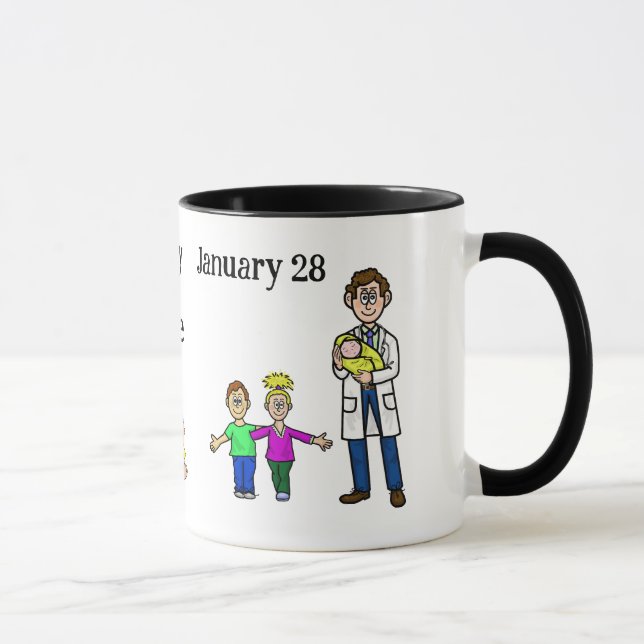 Male Paediatrician Day Mug with Name (Right)