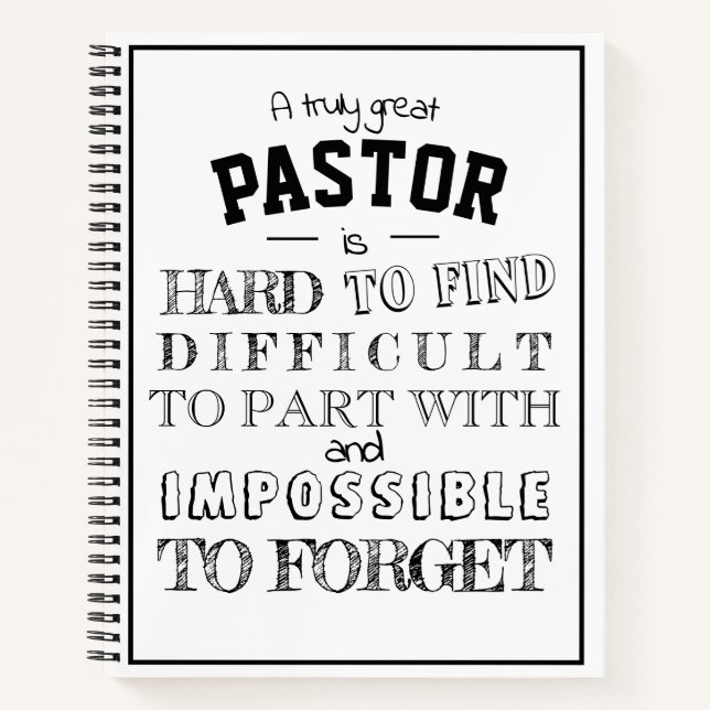 Male Pastor Appreciation Thank you Gift Notebook (Front)