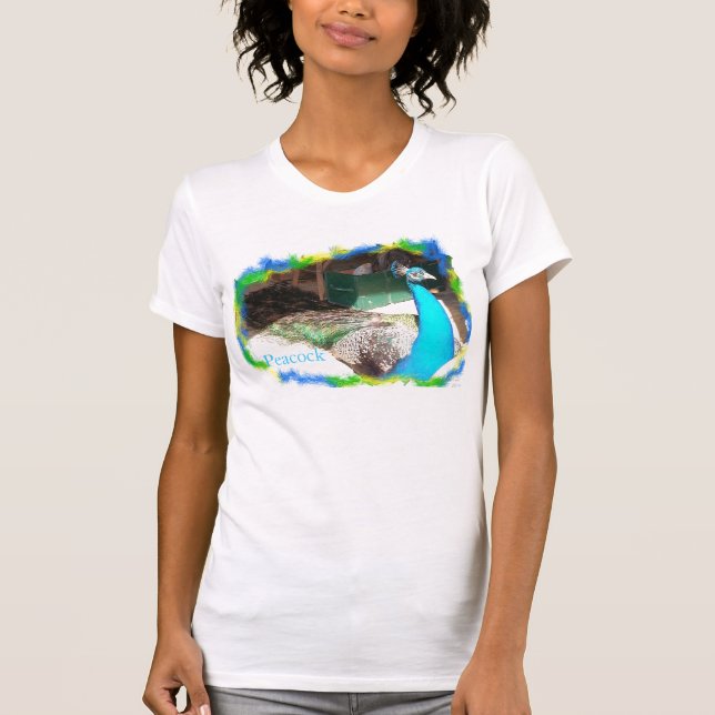 Male Peacock Sunbathing T-Shirt (Front)