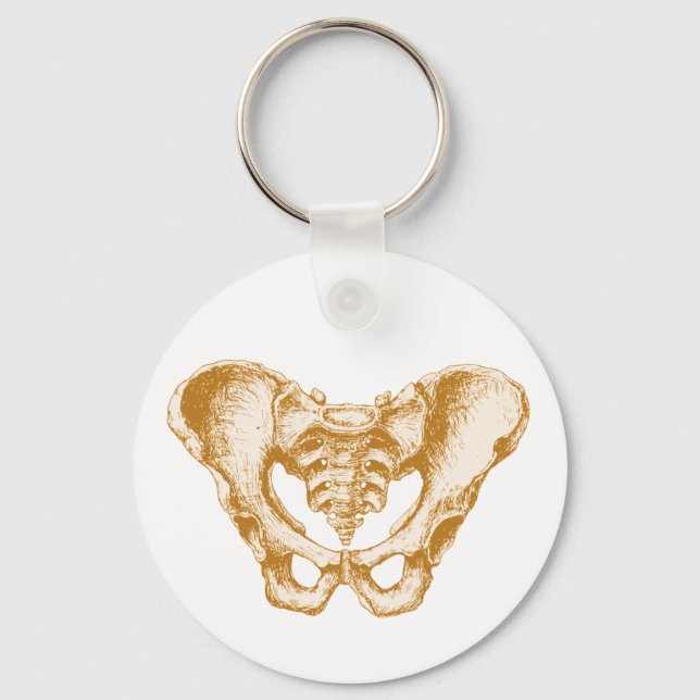 Male Pelvis Sepia Key Ring (Front)