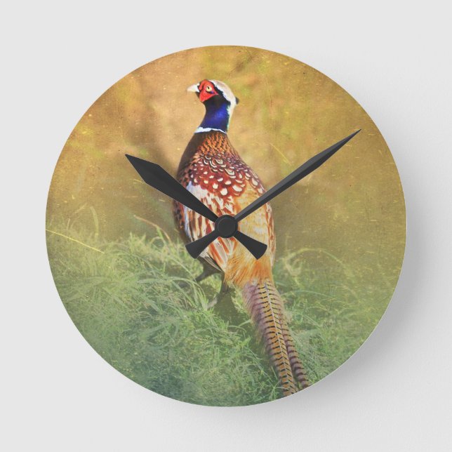 Male Pheasant Wall Clock (Front)