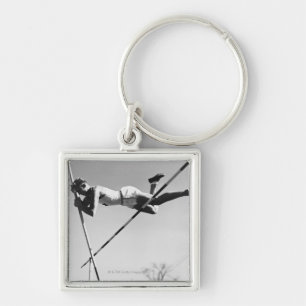 Male Pole Vaulter Key Ring