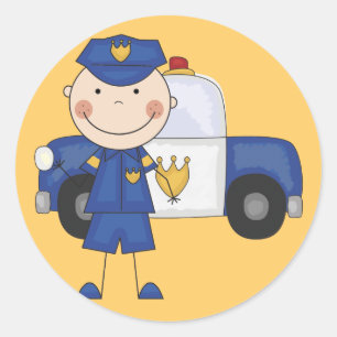 Male Police Officer Tshirts and Gifts Classic Round Sticker