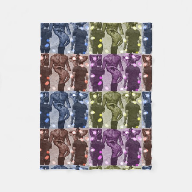 Male (Pop Art) Fleece Blanket (Front)