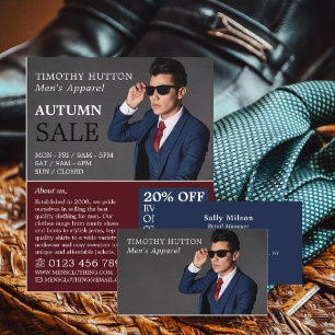 Male Pose, Men's Clothing Store Business Card