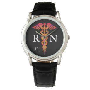 Male Registered Nurse Colourful Caduceus Symbol Watch