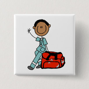 Male Respiratory Therapist or EMT 15 Cm Square Badge