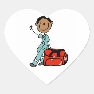 Male Respiratory Therapist or EMT Heart Sticker