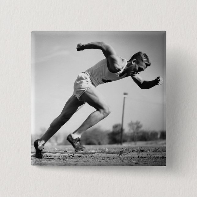 Male Runner 15 Cm Square Badge (Front)