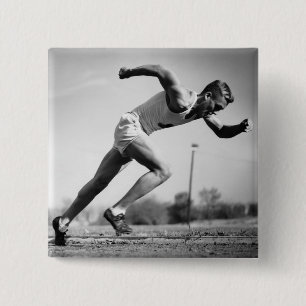 Male Runner 15 Cm Square Badge