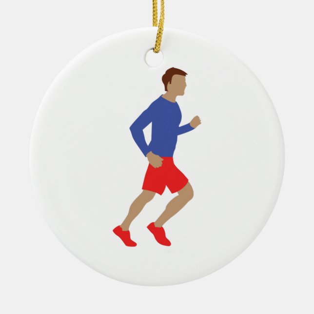 male runner ceramic tree decoration (Front)
