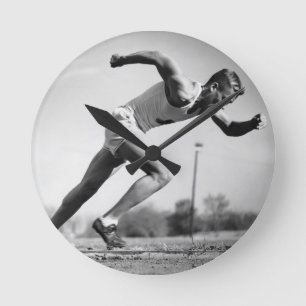 Male Runner Round Clock
