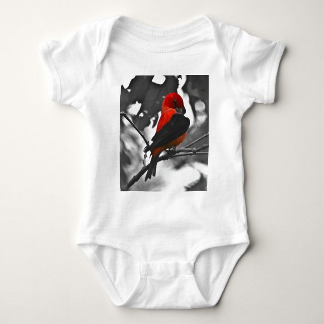 Male Scarlet Tanager Baby Bodysuit (Front)