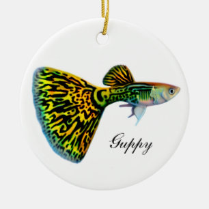 Male Snakeskin Guppy Fish Customisable Ornament