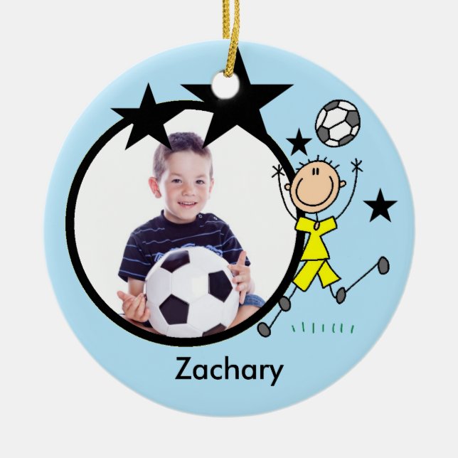 Male Soccer Star Keepsake Ornament (Front)