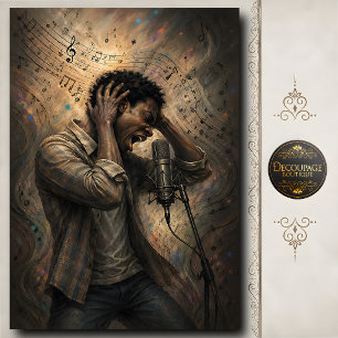Male Soul Singer Microphone Music Art Tissue Paper