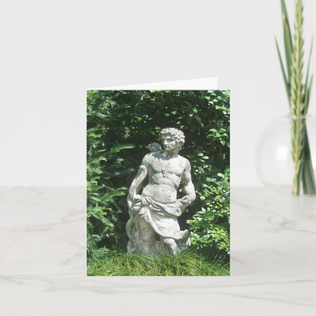 Male Statue Photo Folded Note Card (Front)