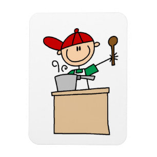 Male Stick Figure Cook Magnet