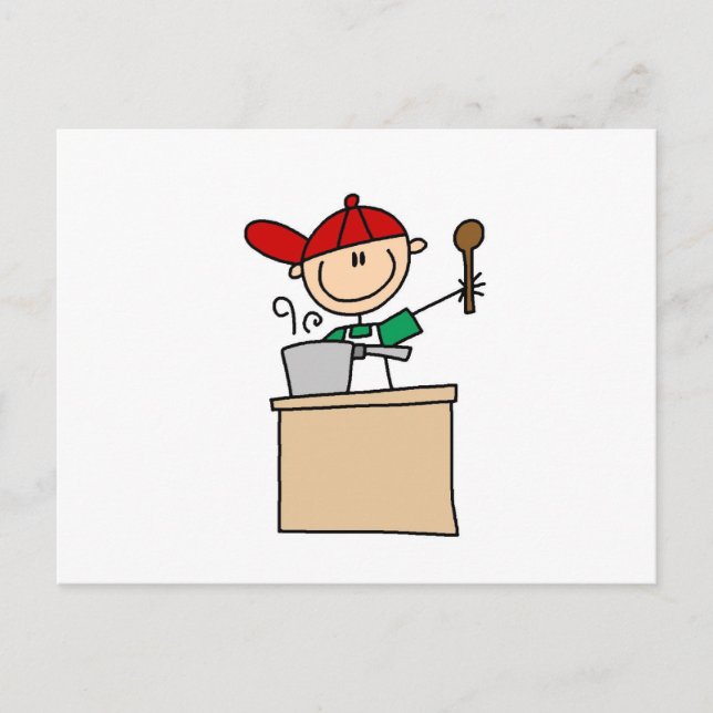 Male Stick Figure Cook Postcard (Front)