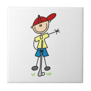 Male Stick Figure Golfer Tile