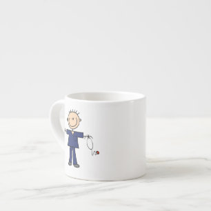 Male Stick Figure Nurse - Blue Espresso Cup