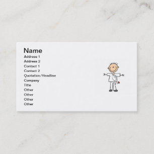 Male Stick Figure Nurse Business Card