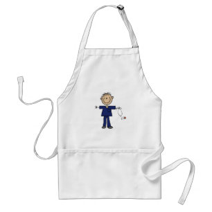 Male Stick Figure Nurse Medium Skin Standard Apron