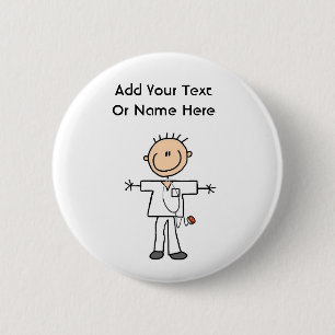 Male Stick Figure Nurse T-shirts and Gifts 6 Cm Round Badge