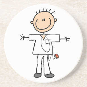 Male Stick Figure Nurse T-shirts and Gifts Coaster