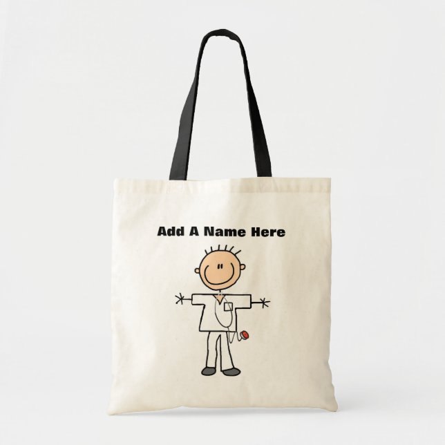 Male Stick Figure Nurse T-shirts and Gifts Tote Bag (Front)