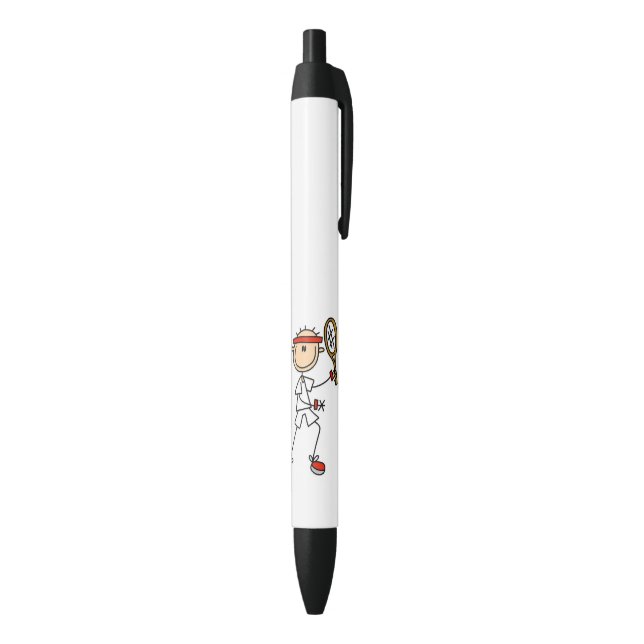 Male Stick Figure Tennis Player Black Ink Pen (Bottom (Vertical))