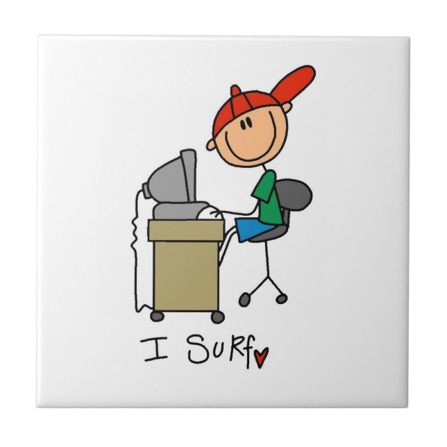Male Stick Figure Web Surfer Tile (Front)