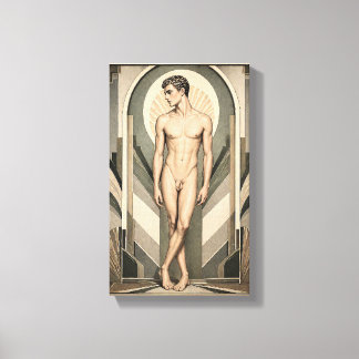 Male Study Art Deco Canvas Print