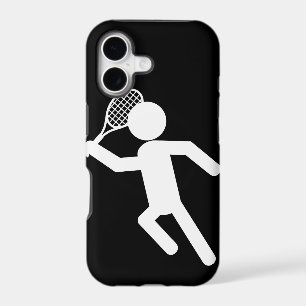 Male Tennis Player - Tennis Symbol (on Black)