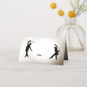 Male Top Hat Canes Tap Dancers Place Cards