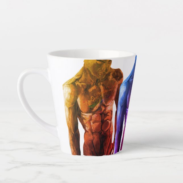male torso tattoo 2 coffee mug (Left)