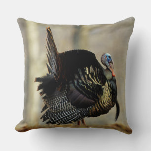 Male turkey strutting, Illinois Cushion