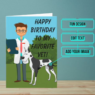 Male Veterinarian Birthday Card