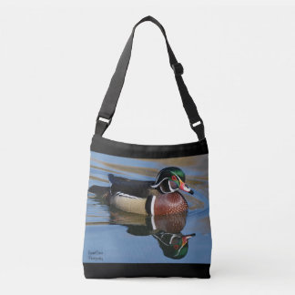 Male Wood Duck Reflection Throw Pillow Mouse Pad P Crossbody Bag