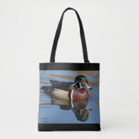 Male Wood Duck Reflection Throw Pillow Mouse Pad P