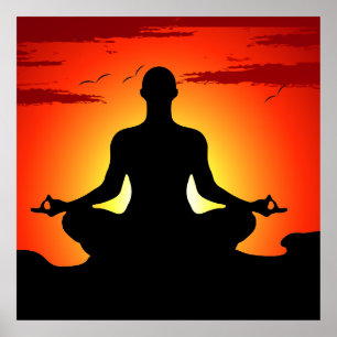 Male Yoga Meditating XL Poster