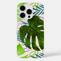 Maleah Monstera Tropical Hawaiian Watercolor-Green