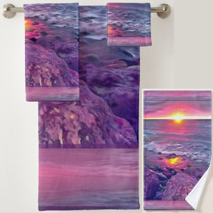 Malecon Sunset 0911 Bath Towel Set