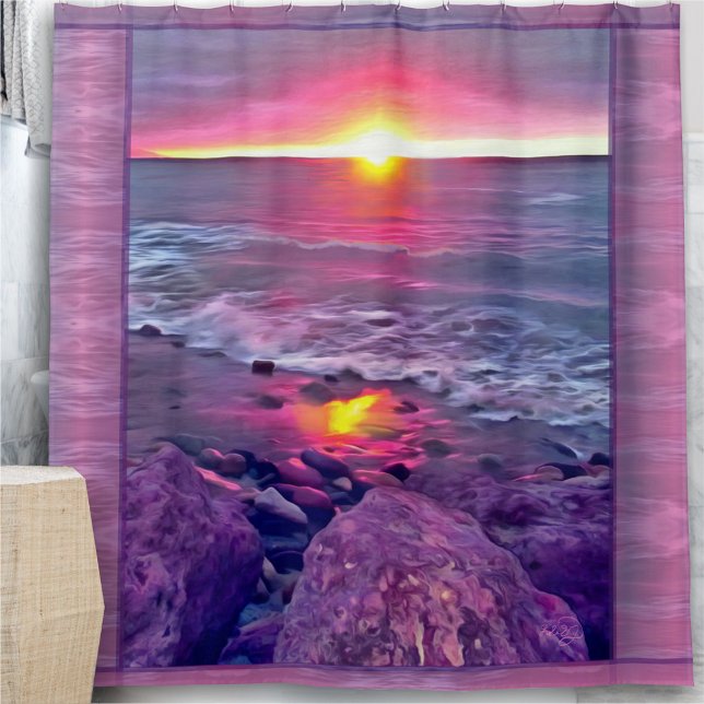 Malecon Sunset 0911 Shower Curtain (Creator Uploaded)
