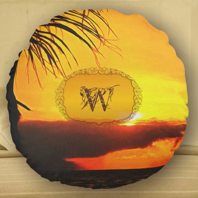 Malecon Sunset 2441 Round Cushion (Creator Uploaded)
