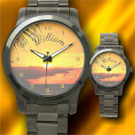 Malecon Sunset 2441 Watch<br><div class="desc">Painting "Malecon Sunset 2441" Collection

Personalise on the product page or click the "Customise" button for more design options.  Design created from my painting "Malecon Sunset 2441" capturing a beautiful sunset on a beach boardwalk called the Malecon in Puerto Vallarta,  Mexico.  Matching products are available in this collection.</div>